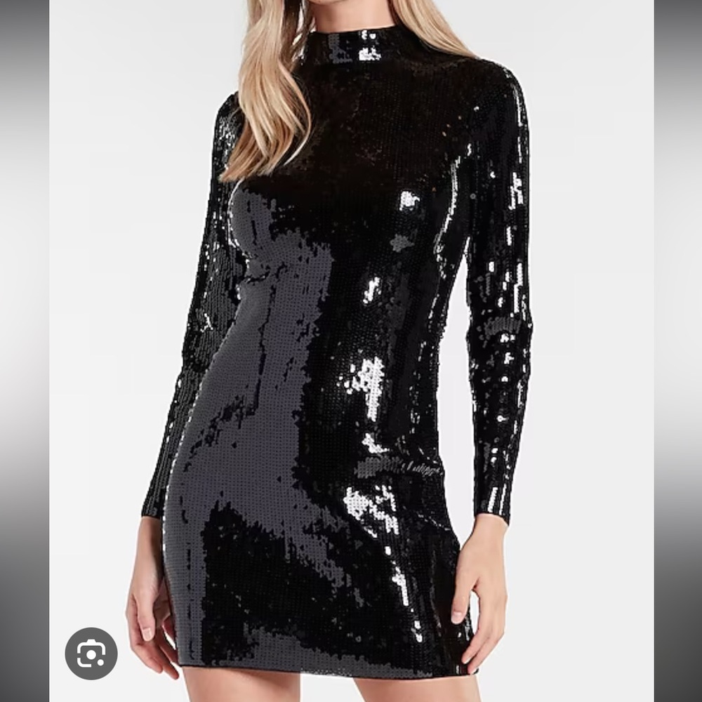 🆕 Express Sequin Mock Neck Mini Dress XL
